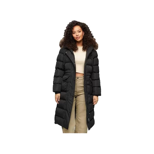 Χοντρό μπουφάν Superdry Doudoune Everest Longue avec Fausse Fourrure