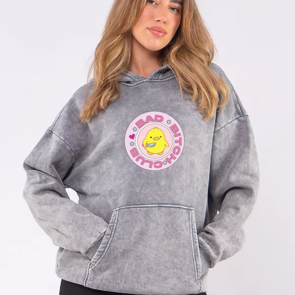 C1068 | Bad Bitch Club - Hoodie Γκρι C1068