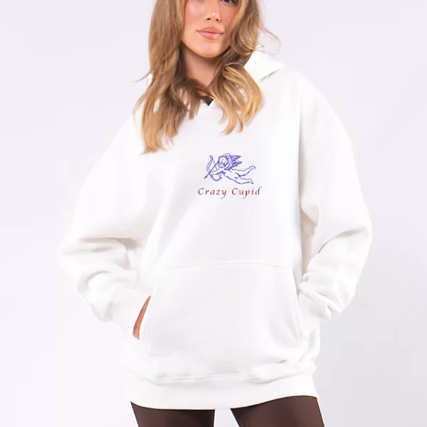 C1107 | Crazy Cupid - Hoodie Άσπρο C1107