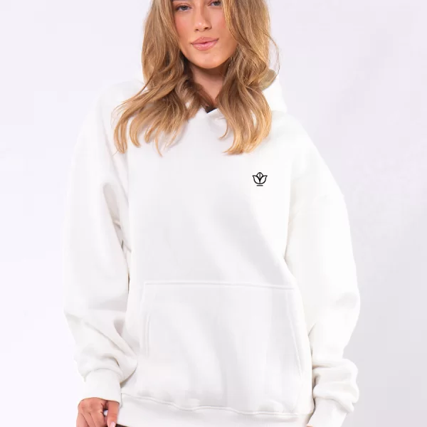 OEM C1116 | Flower Logo 2 - Hoodie Άσπρο C1116