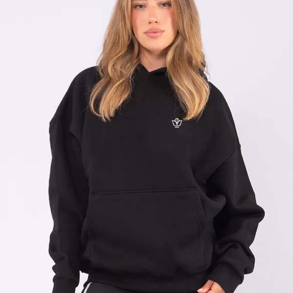 C1116 | Flower Logo 2 - Hoodie Μαύρο C1116