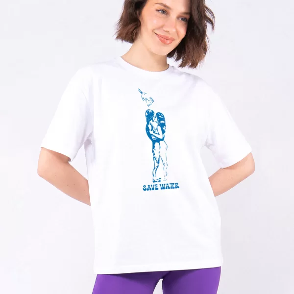 C1134 | Save Water - Oversized Άσπρο C1134