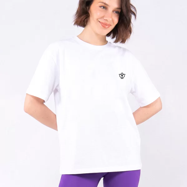 C1151 | Flower Logo 2 - Oversized Άσπρο C1151