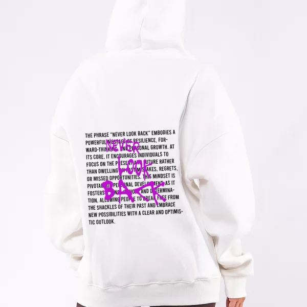 C1072 | Never Look Back - Hoodie Άσπρο C1072