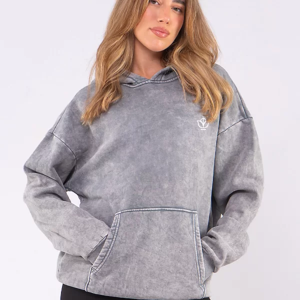 C1106 | Flower Logo - Hoodie Γκρι C1106