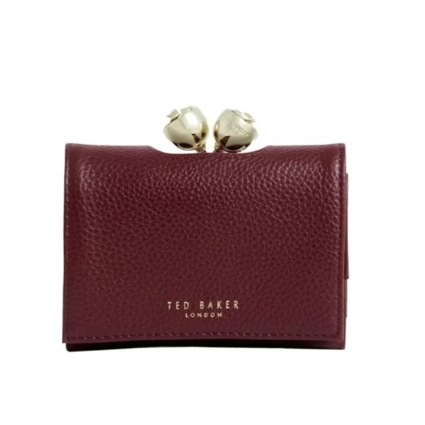 Ted Baker ROOSA Rose Detail Small Leather Bobble Purse 283899 Μαύρο