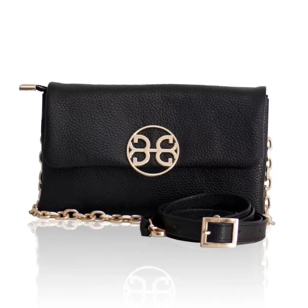 Bonendis Clelia Mini Δερμάτινη Τσάντα ώμου Black Μαύρο