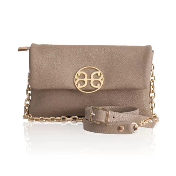 Bonendis Clelia Mini Δερμάτινη Τσάντα ώμου Taupe Πούρου