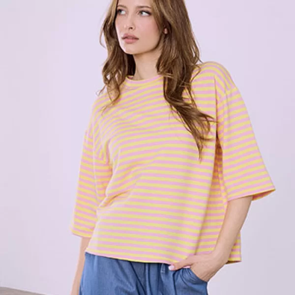 Celestino Μπλούζα με ρίγες από βαμβάκι SQ7629.4798+3