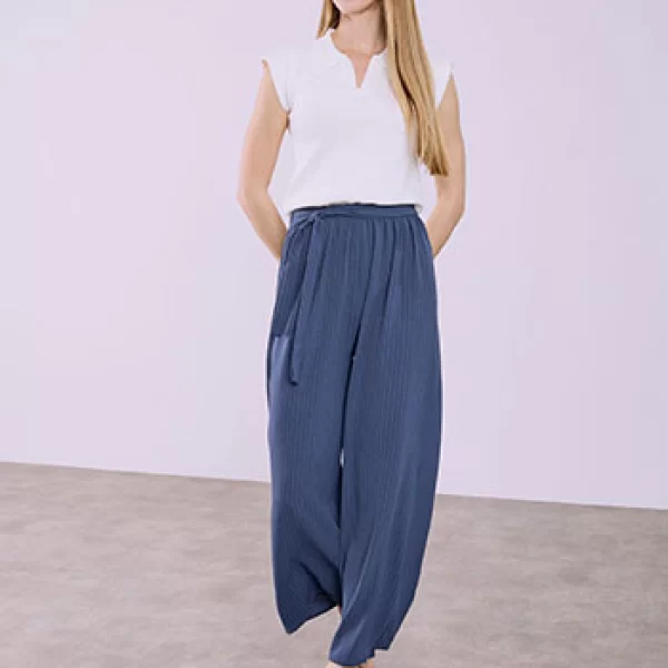 Παντελόνα ριγέ με δέσιμο SQ1430.1886+6