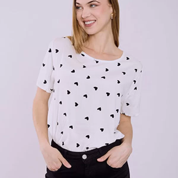 Μπλούζα με καρδιές SQ7616.4042+1