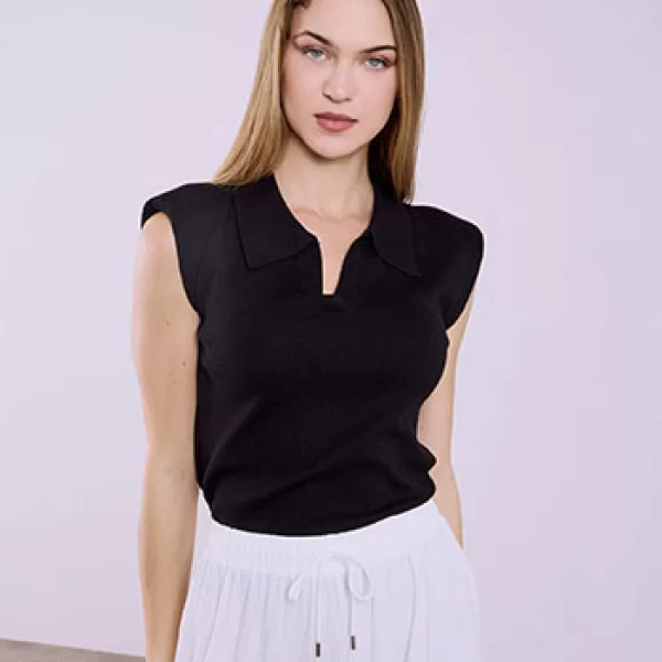 Μπλούζα πλεκτή με γιακά SQ9844.4830+3