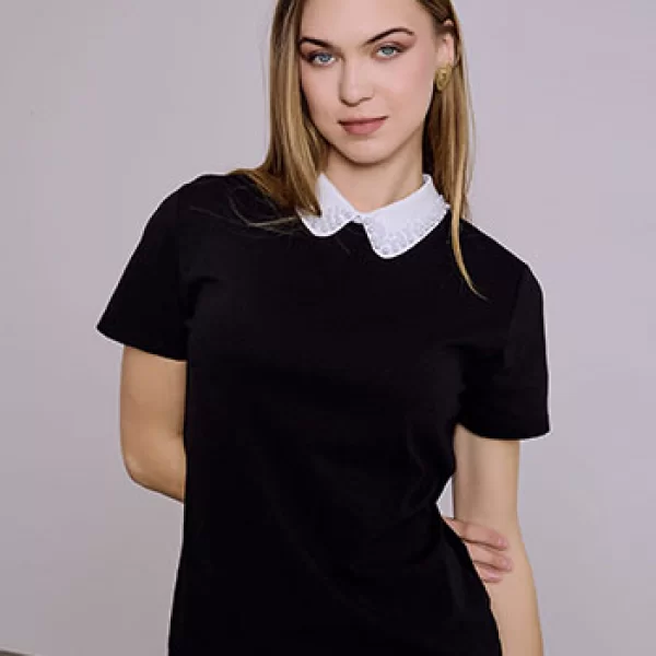 Μπλούζα με γιακά και πέρλες SQ7642.4119+3