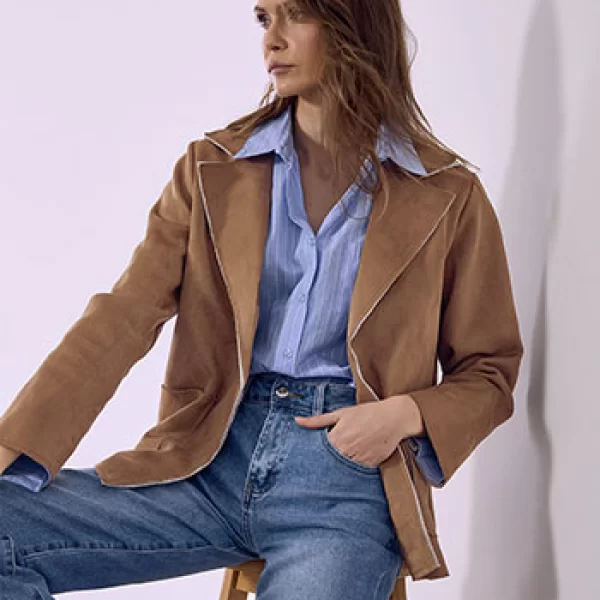 Σακάκι με σουέντ όψη SQ7743.5735+1