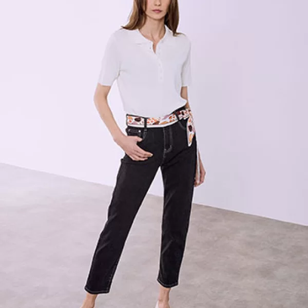 Τζιν μονόχρωμο με μαντήλι SQ1628.1007+1