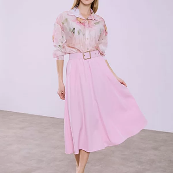 Φούστα μίντι με ζώνη SQ7702.2141+4