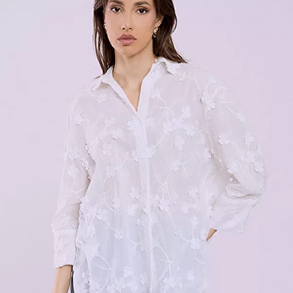 Πουκάμισο με ανάγλυφα λουλούδια SQ7880.3558+1