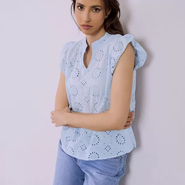 Μπλούζα κεντητή διάτρητη SQ7591.4108+2