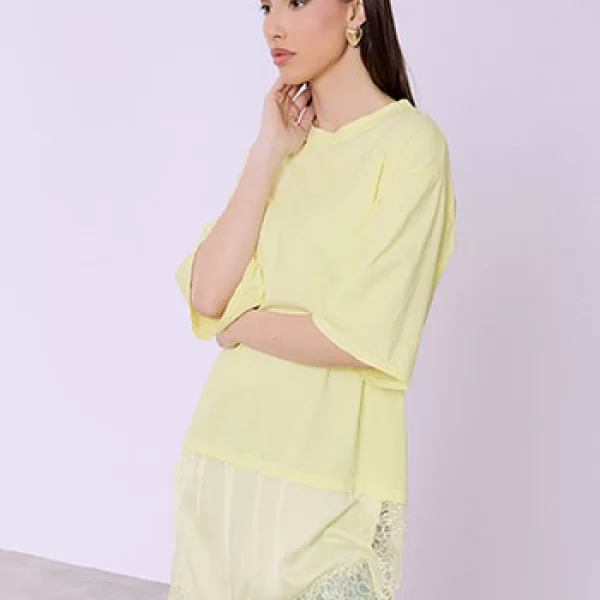 Μπλούζα σε συνδυασμό υφασμάτων SQ7629.4063+2