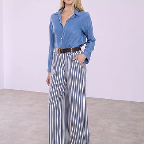 Παντελόνα ριγέ βαμβακερή SQ7629.1623+1