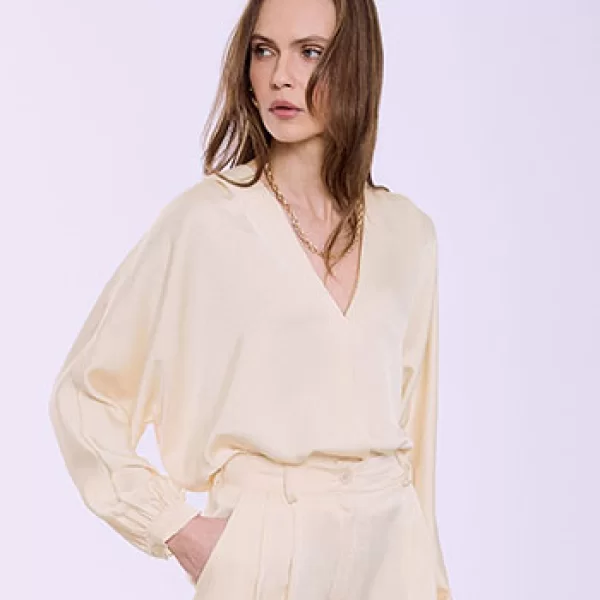 Μπλούζα σατέν με πιέτα SQ7880.4006+4