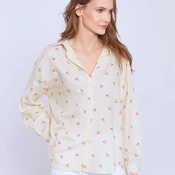 Πουκάμισο βαμβακερό με κεράσια SQ7591.3028+3