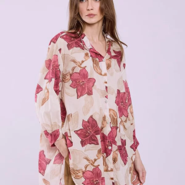 Celestino Πουκαμίσα ημιδιάφανη φλοράλ SQ7597.3251+2