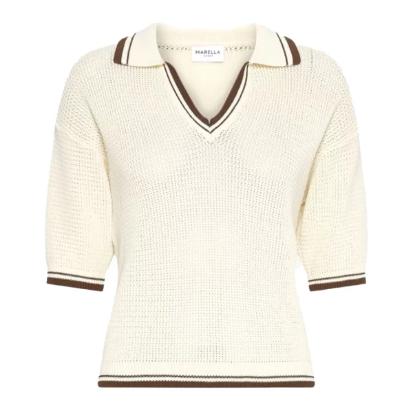 MARELLA SPORT POLO ΠΛΕΚΤΟ MLSLEMBI ΜΠΕΖ-ΚΑΦΕ