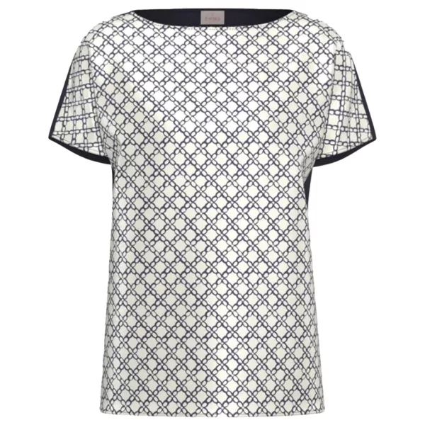 MARELLA EMME T-SHIRT EMMSANSA FLORAL ΕΚΡΟΥ-ΜΠΛΕ