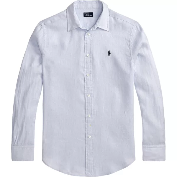 RALPH LAUREN ΠΟΥΚΑΜΙΣΟ ΛΙΝΟ CLASSIC FIT LOGO ΣΙΕΛ