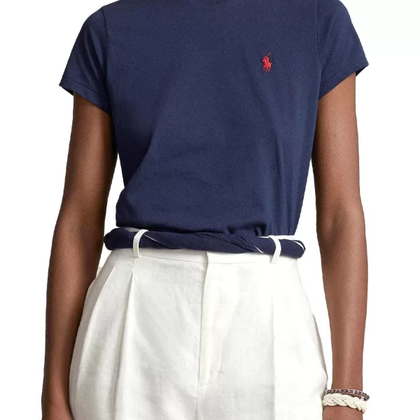 RALPH LAUREN T-SHIRT W BSR LOGO ΜΠΛΕ
