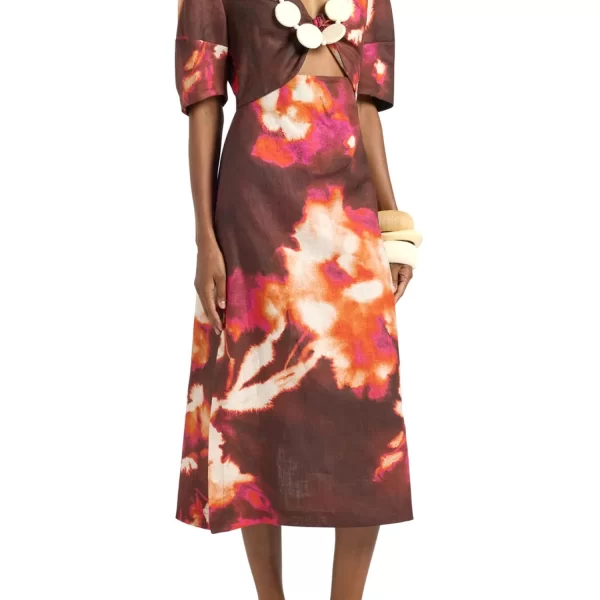 LIVIANA CONTI ΦΟΡΕΜΑ MIDI ΑΝΟΙΓΜΑ ΜΠΡΟΣΤΑ ΑΝΟΙΓΜΑΤΑ ΚΑΤΩ ΠΟΛΥΧΡΩΜΟ