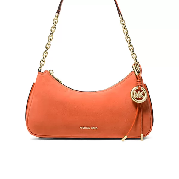 MICHAEL KORS ΤΣΑΝΤΑΚΙ ΩΜΟΥ NOLITA METAΛΛΙΚΟ LOGO ΠΟΡΤΟΚΑΛΙ