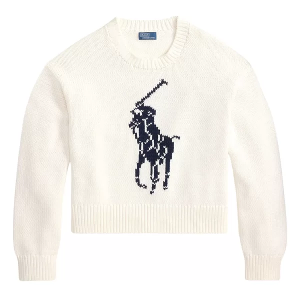 RALPH LAUREN ΠΛΕΚΤΟ CLASSICS BIG PP PO LOGO ΕΚΡΟΥ