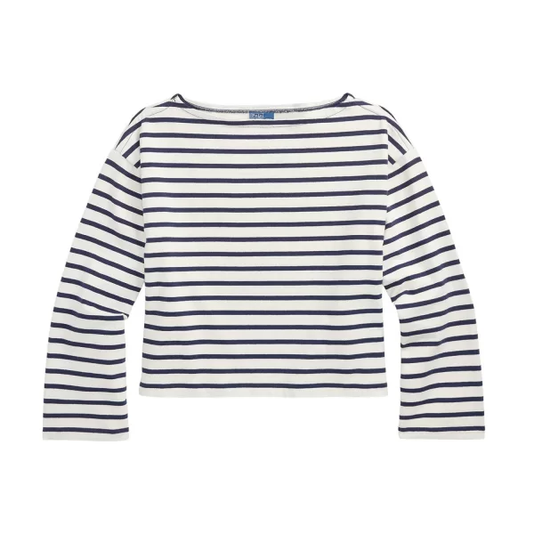 Ralph Lauren RALPH LAUREN ΦΟΥΤΕΡ CROPPED ΡΙΓΕ CLASSICS ΛΕΥΚΟ-ΜΠΛΕ