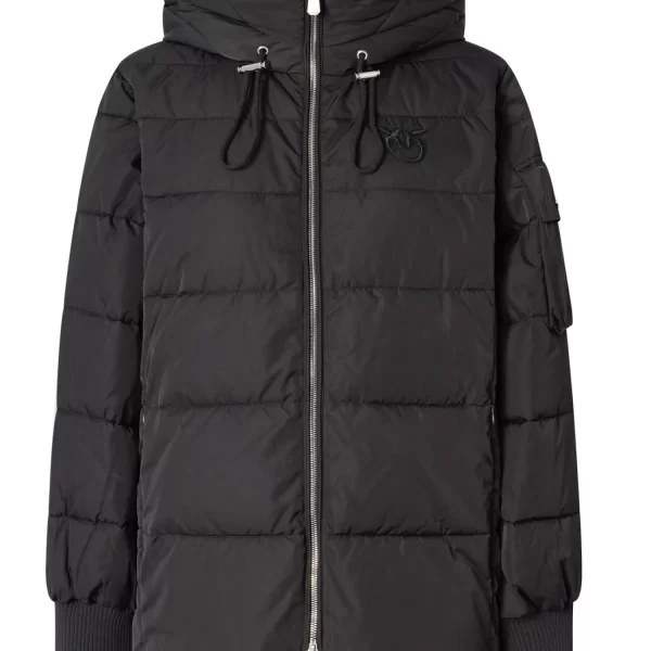 PINKO ΜΠΟΥΦΑΝ CRUSCA CAPE ΜΕ ΚΟΥΚΟΥΛΑ ΜΑΥΡΟ