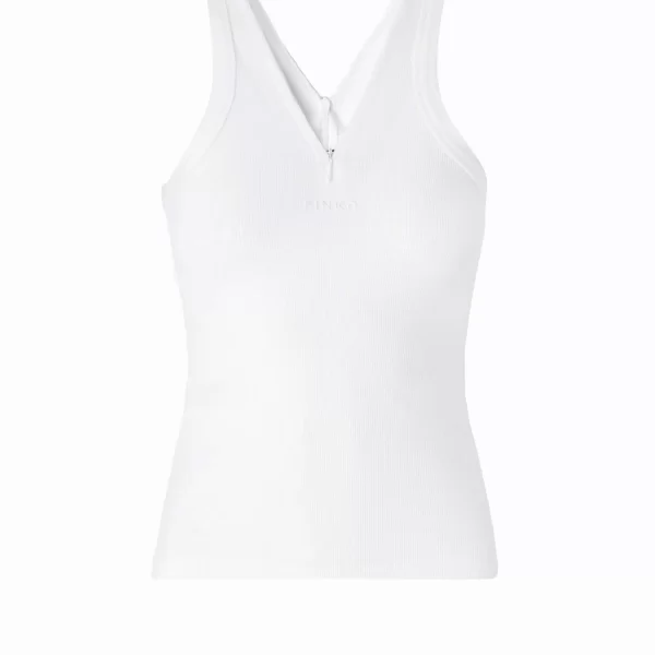 PINKO ΦΑΝΕΛΑΚΙ CYNAR (CURACAO) TANK TOP ΛΕΥΚΟ