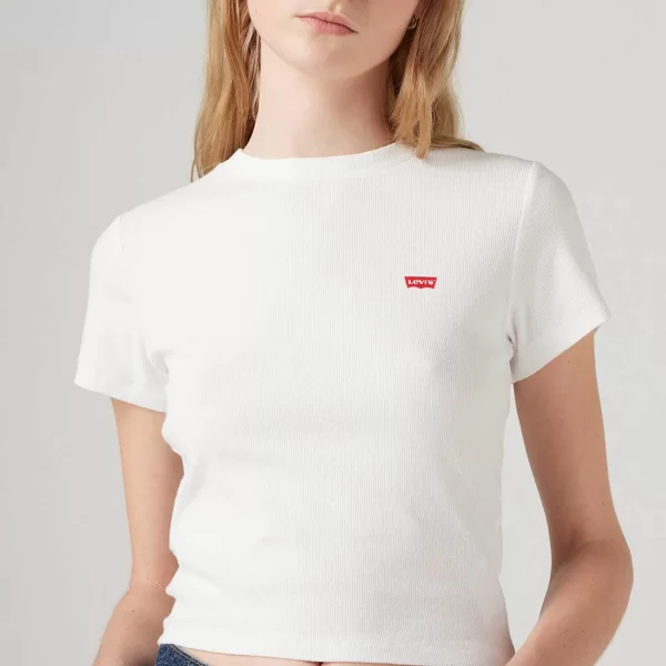 Levi's® γυναικείο T-shirt cropped με λογότυπο Slim Fit 