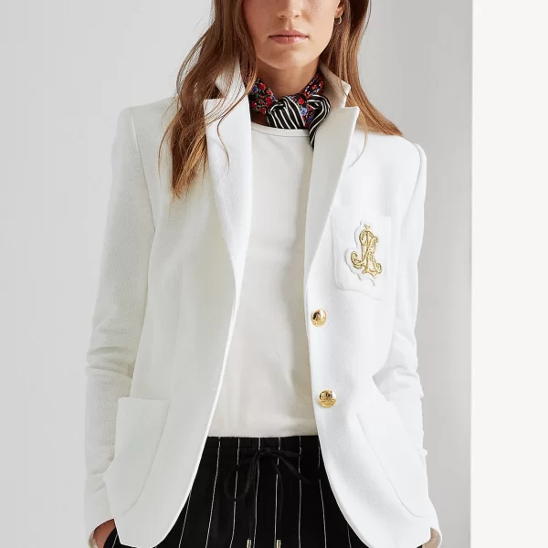 Lauren Ralph Lauren γυναικείο σακάκι με logo patch και μεταλλικά κουμπιά 