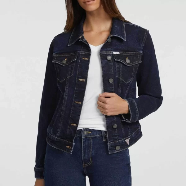 Guess γυναικείο denim jacket Slim Fit - W4YN55D5CB1 Denim Blue