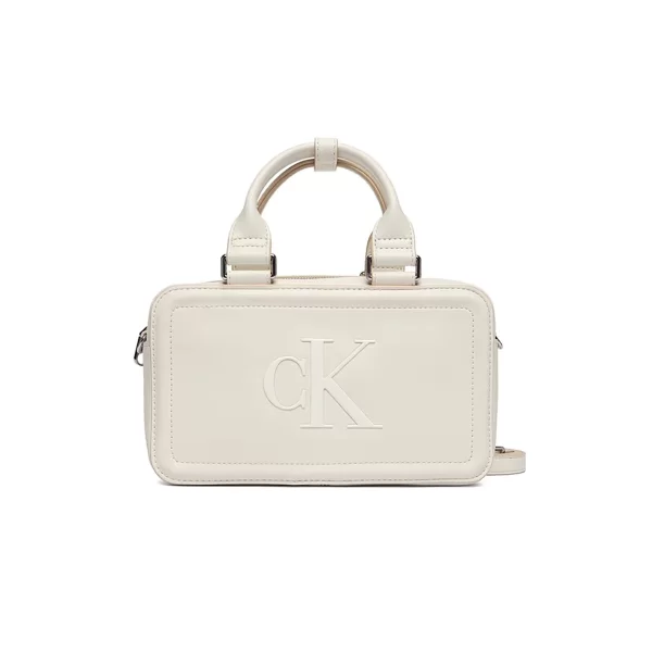 Calvin Klein Jeans γυναικεία τσάντα χειρός με ανάγλυφο μονόγραμμα - LV04F3411G Λευκό