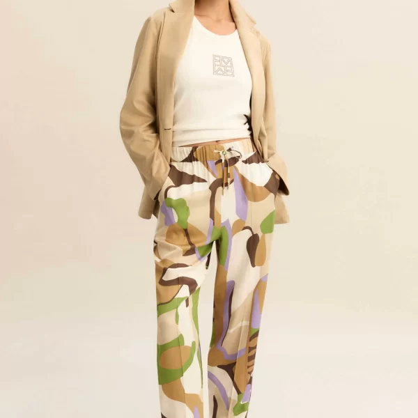 Emme by Marella γυναικείο παντελόνι εμπριμέ 