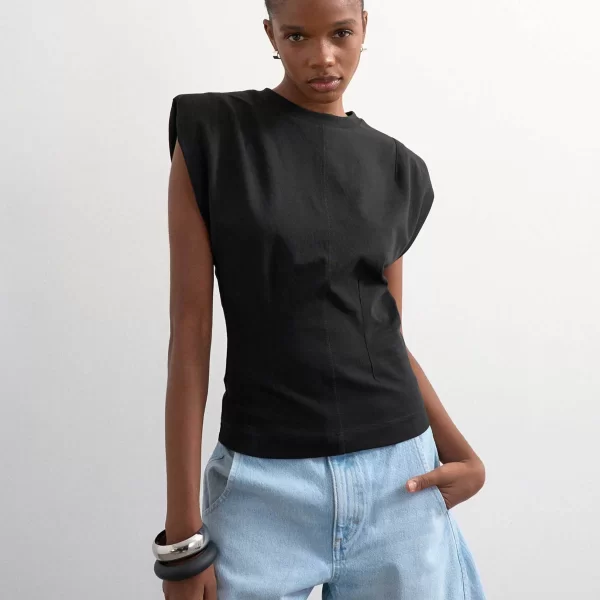 Topshop γυναικεία μπλούζα με έντονους ώμους 