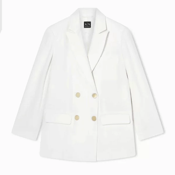Armani Exchange γυναικείο σακάκι με σταυρωτό κλείσιμο - XW001948AF21555 Λευκό