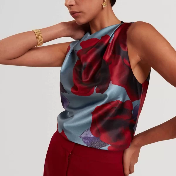 Ted Baker γυναικείο αμάνικο τοπ με floral σχέδιο 