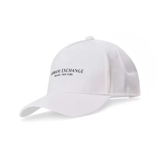 Armani Exchange γυναικείο βαμβακερό καπέλο μονόχρωμο με contrast logo print - 9442073R130 Λευκό