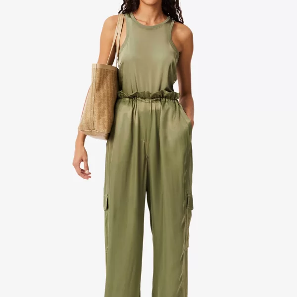 Lacoste γυναικείο cargo παντελόνι με ελαστική μέση Loose Fit - HF4002-00 Λαδί