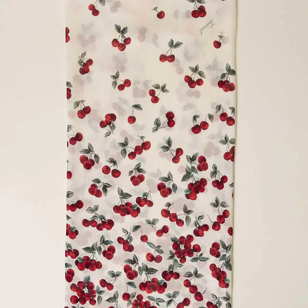 Twinset γυναικείο κασκόλ με cherry print - 261TO5520 Λευκό