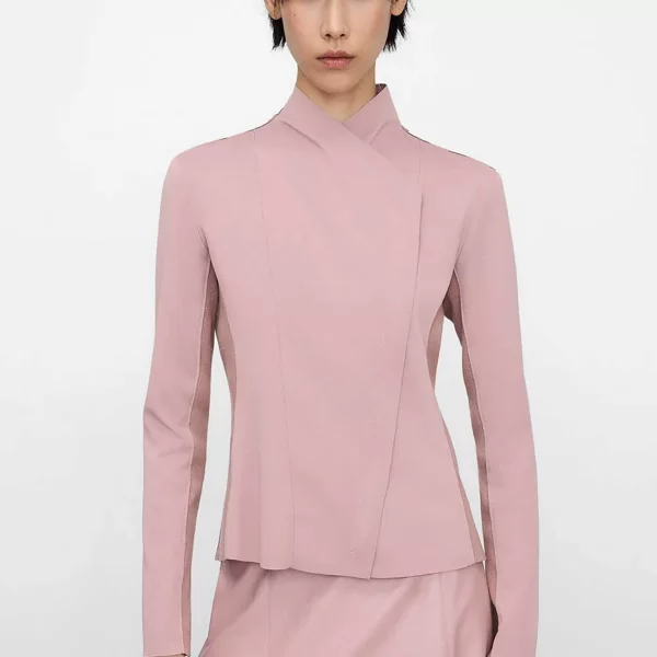 Adolfo Domínguez γυναικείο biker jacket faux suede - 275011153 Ροζ