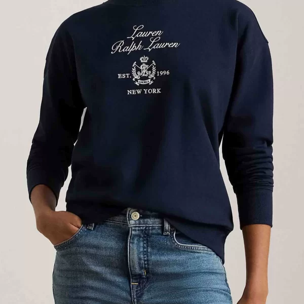 Lauren Ralph Lauren γυναικεία μπλούζα φούτερ με λογότυπο και lettering Relaxed Fit - 200P03726001 Μπλε Σκούρο